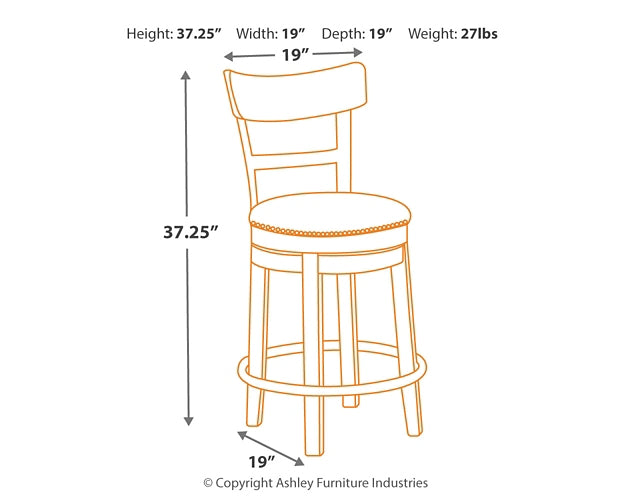 Pinnadel UPH Swivel Barstool (1/CN)