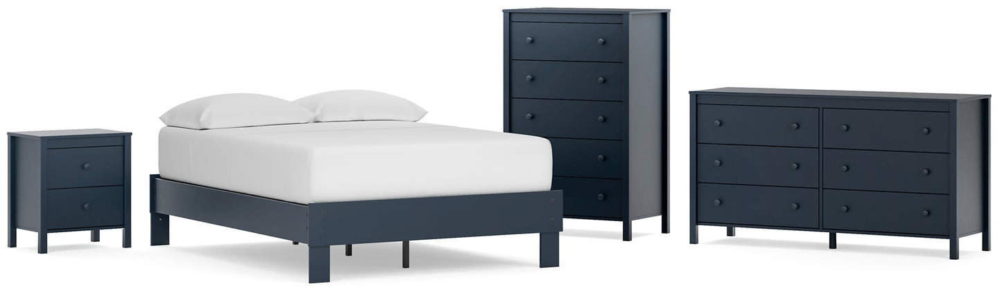 Simmenfort Full Platform Bed with Dresser, Chest and Nightstand