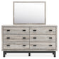 Vessalli Queen Panel Headboard with Mirrored Dresser