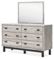 Vessalli Queen Panel Bed with Mirrored Dresser and 2 Nightstands